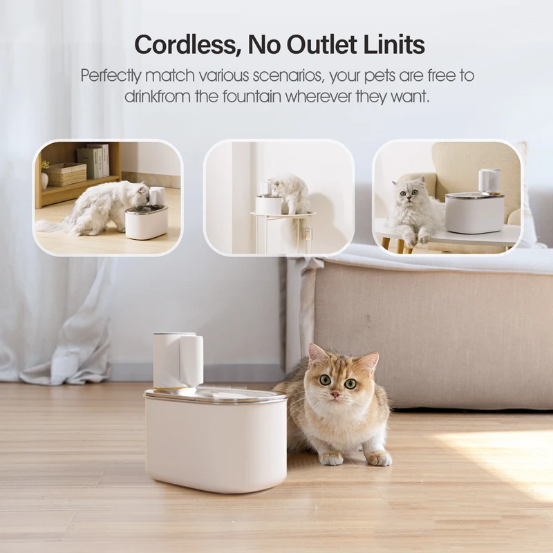 App Smart Wifi Cat Pet Drinking Water Fountain Uv Hepa Filter Battery