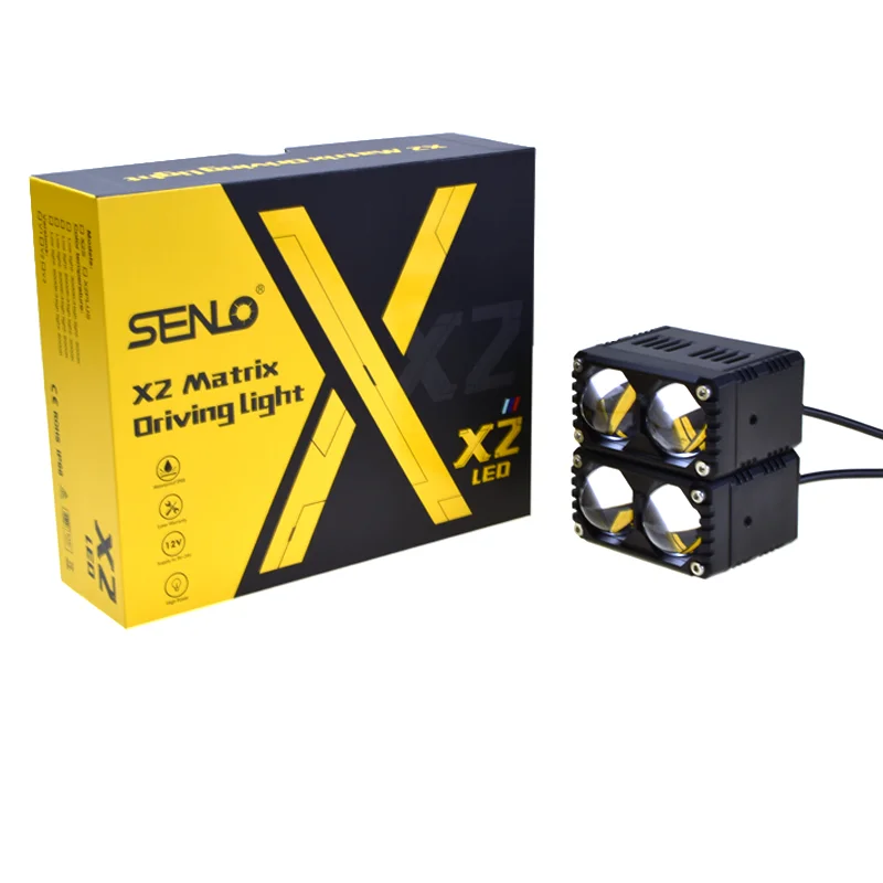 Senlo X2 Plus Dual Color Motorcycle Lighting Systems LED Truck Bike Motorcycle Mini Driving Light for Motorcycle Accessories
