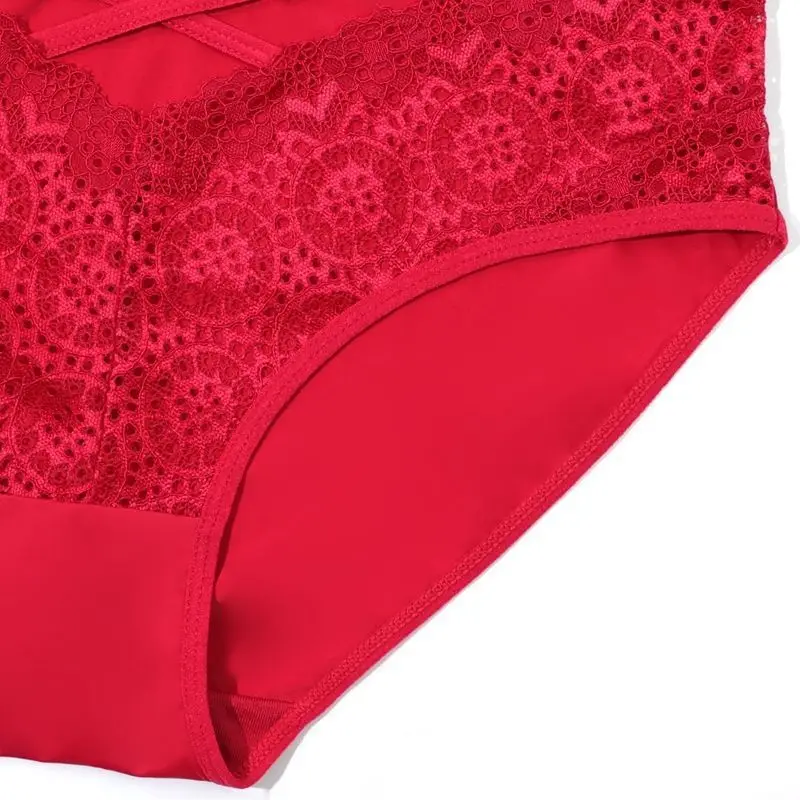 Big Size Bra Panty Set New Underwear Ultra-thin Lace Perspective Solid ...