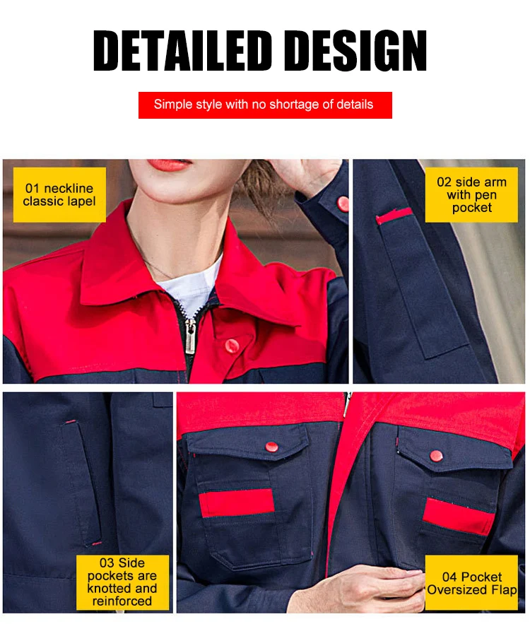 Factory Sales Long Sleeves Safety Uniform Professional Overall Work