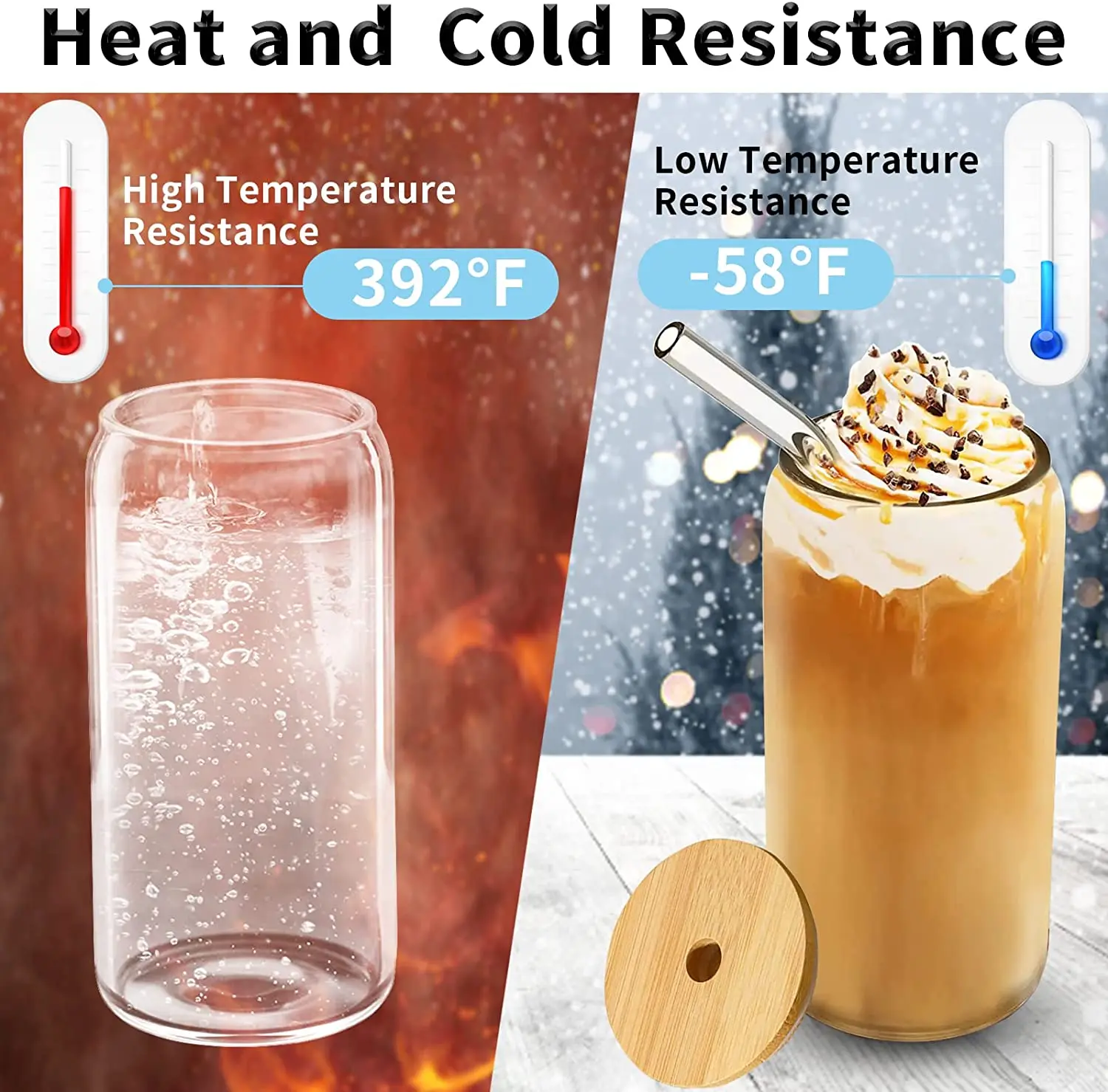 Reusable Can Shaped Cold Water Transparent Iced Coffee Drinking Glasses