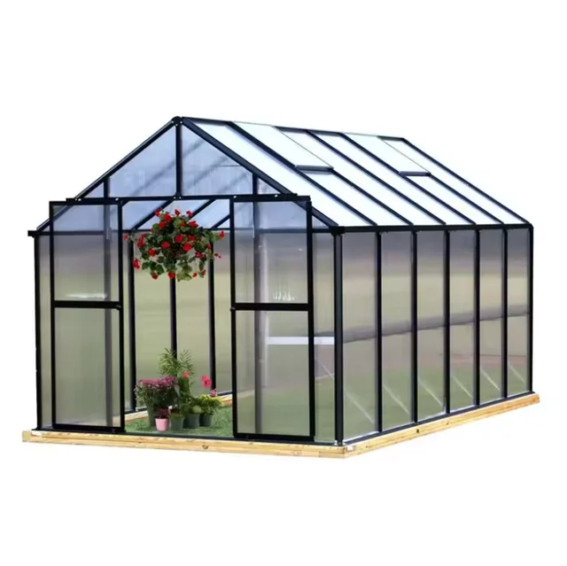 Polycarbonate Greenhouses Double Sliding Door Quick Installation Factory Wholesale Custom Option Garden Buildings KitRotproof