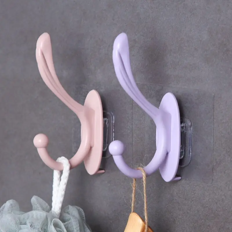 Household Clothes Hooks and Hangers Large Wall Sticker Coat Hooks Adhesive Wall Hooks Kitchen Plastic Clothing Multifunction details