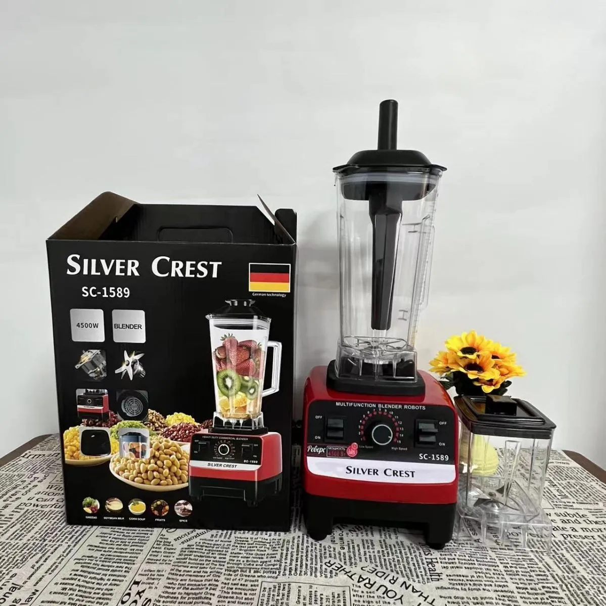 Silver Crest 2 in 1 4500W Big Powerful Smoothies Blender-Commercial Blend