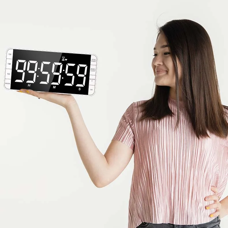 Desktop Clock Digital Large Screen Timer With Tomato Function Ultra Long Countdown Stopwatch Kitchen Timer