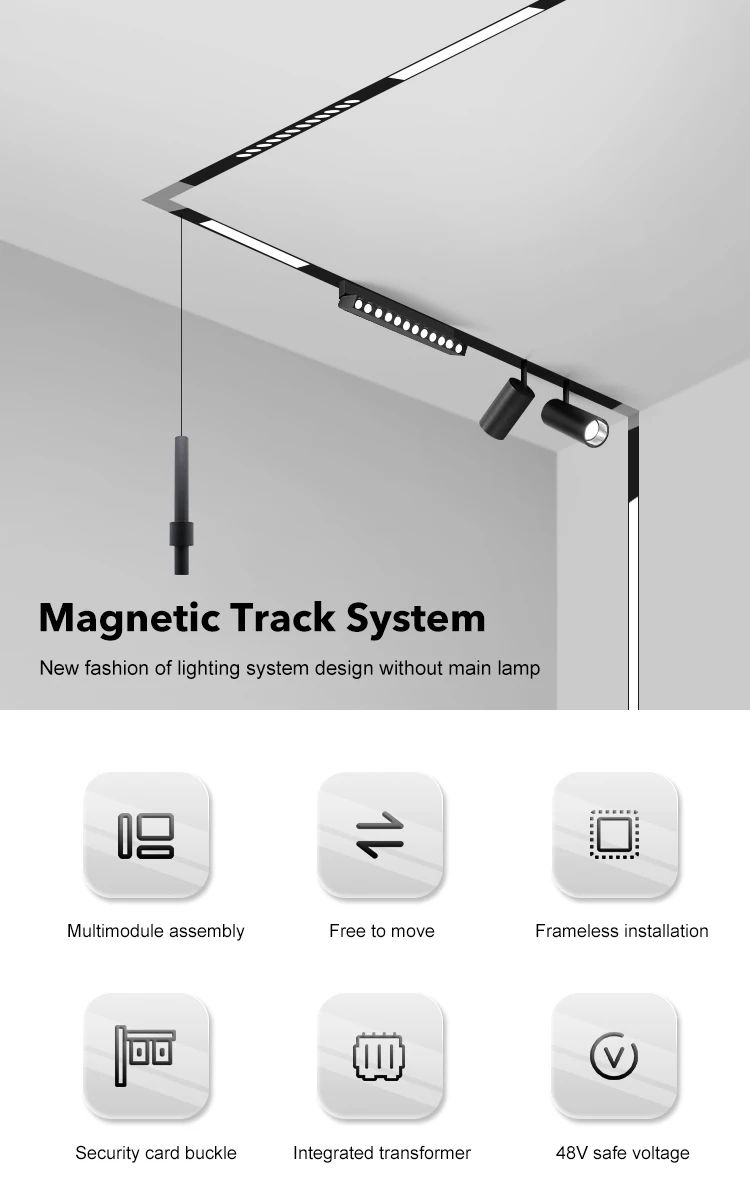 Benhao Led Track Light Pendant Linear Recessed Fixture Rail Lighting