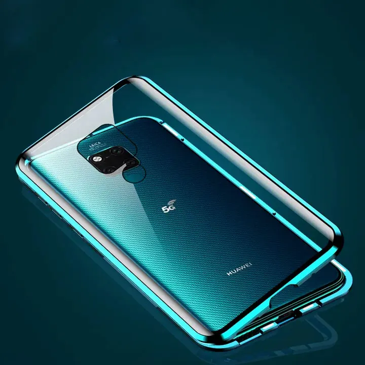 For OPPO F11 Pro Magnetic Adsorption Phone Case Metal Magnet Clear Back Cover Double Side Glass Protective Case