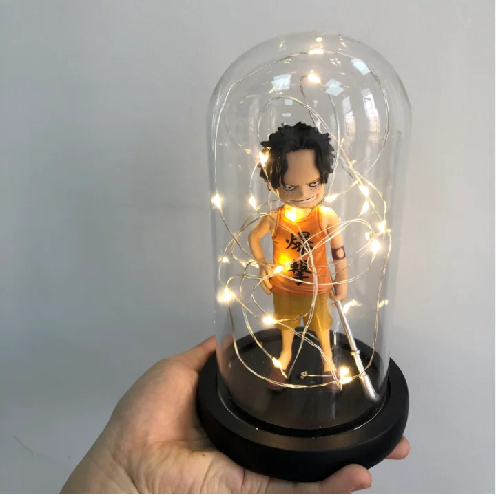 Аниме цельный соломенный головной убор Луффи ПВХ экшн-фигурка Веселая кукла в стеклянном куполе Коллекционная модель игрушка Рождественский подарок