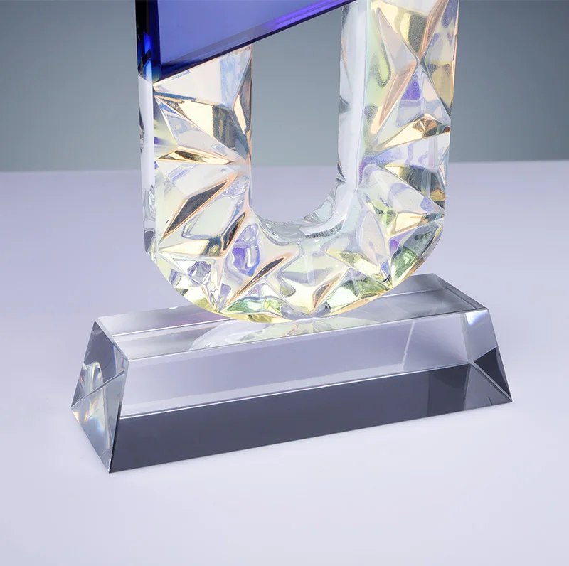 Factory Direct custom plated 8-font k9 crystal trophy details