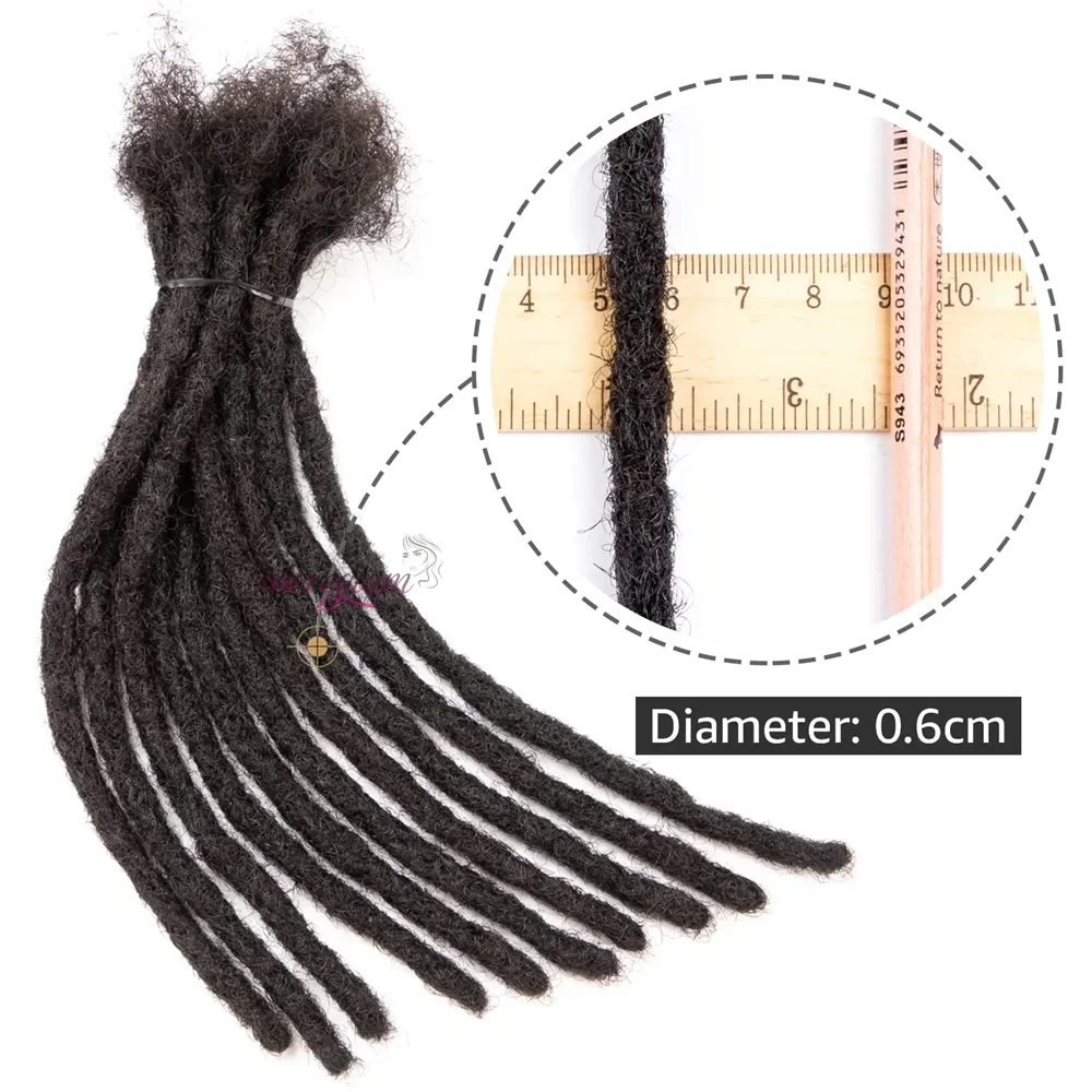 Teresa Small 0,4 cm e Medium 0,8 cm di larghezza 100% capelli umani Dreadlock Extensions per uomini donne bambini_voghion.com