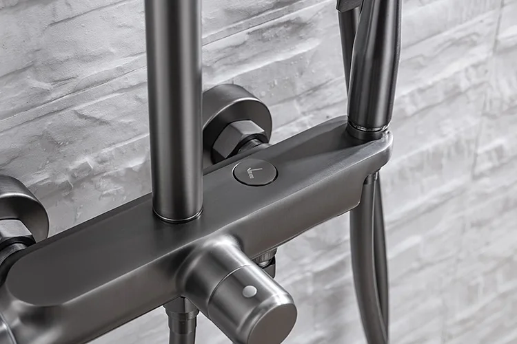 Juego de sistema mezclador de ducha de baño de latón