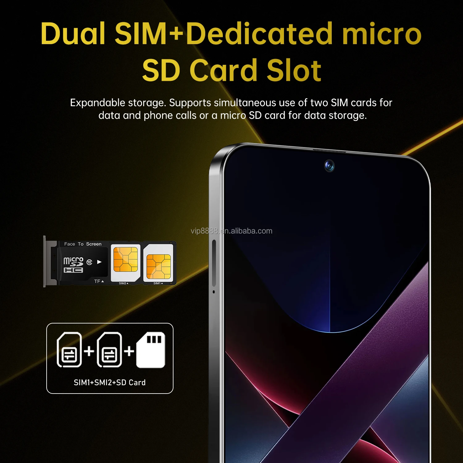 Real High Quality Global X7 Pro Dual SIM Dual Smart Phone 16+1TB Full Screen 7.3inch Android 14 8000mah Smartphone X7 Pro