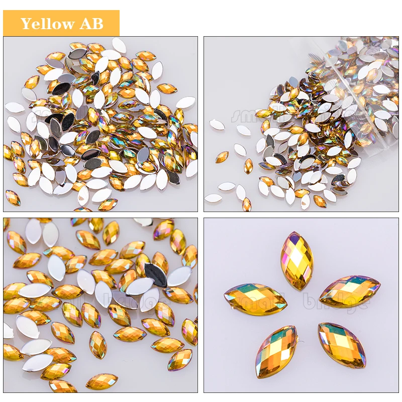 product factory wholesale 3x6mm 4x8mm chessboard horse eye shape flatback nail art resin rhinestones for garment-35