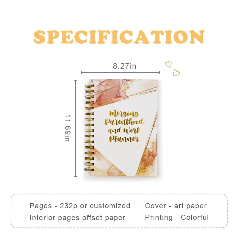 Custom Fitness Travel Planner Hardcover Cover Journal Notebook Book Printing Service for A4/A5 Size Perfect Gift Travel Journal factory