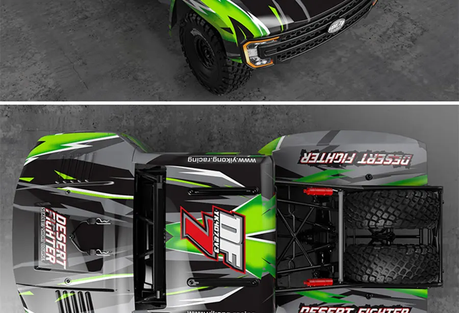 YK 1/7 4072v3 Rear Straight Bridge Desert Electric Short Truck Remote Control Car DF7 RC Remote Control Off-road Vehicle