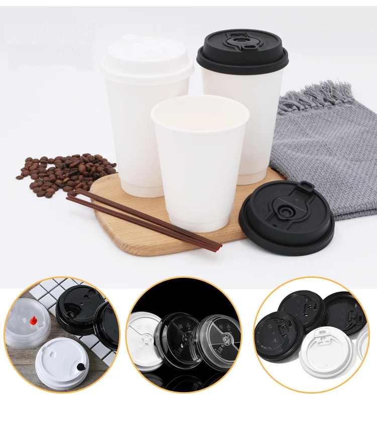 Wholesale 12oz 16oz custom disposable takeaway double wall paper coffee cups for hot drinks details