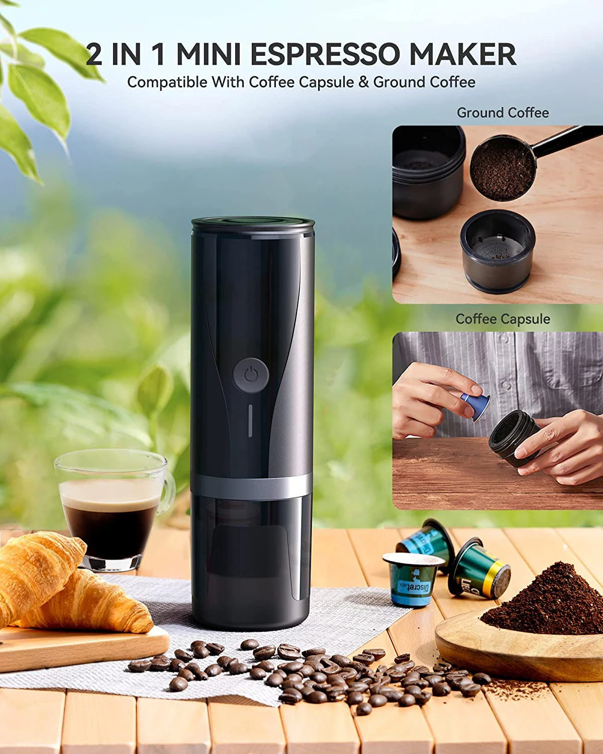 Mini Manual Press Coffee Maker Portable Programmable
