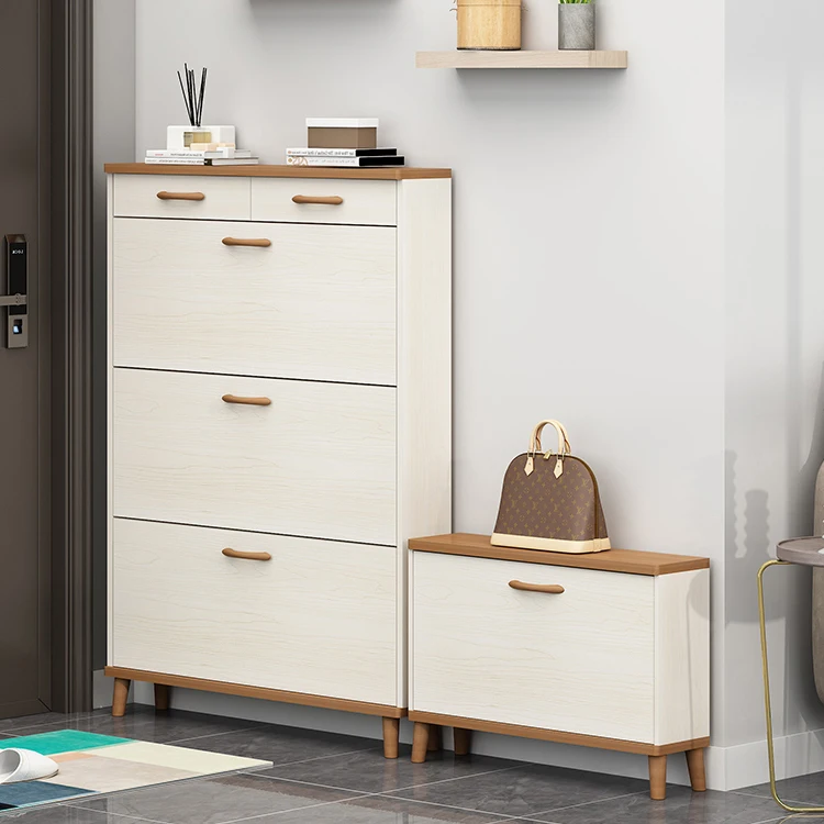 Modern Fashion Wooden Ultra Thin Drawer Shoe Cabinet with 3 Doors Luxury Storage Shoe Cabinet for 24 Pair Shoe Cabinet