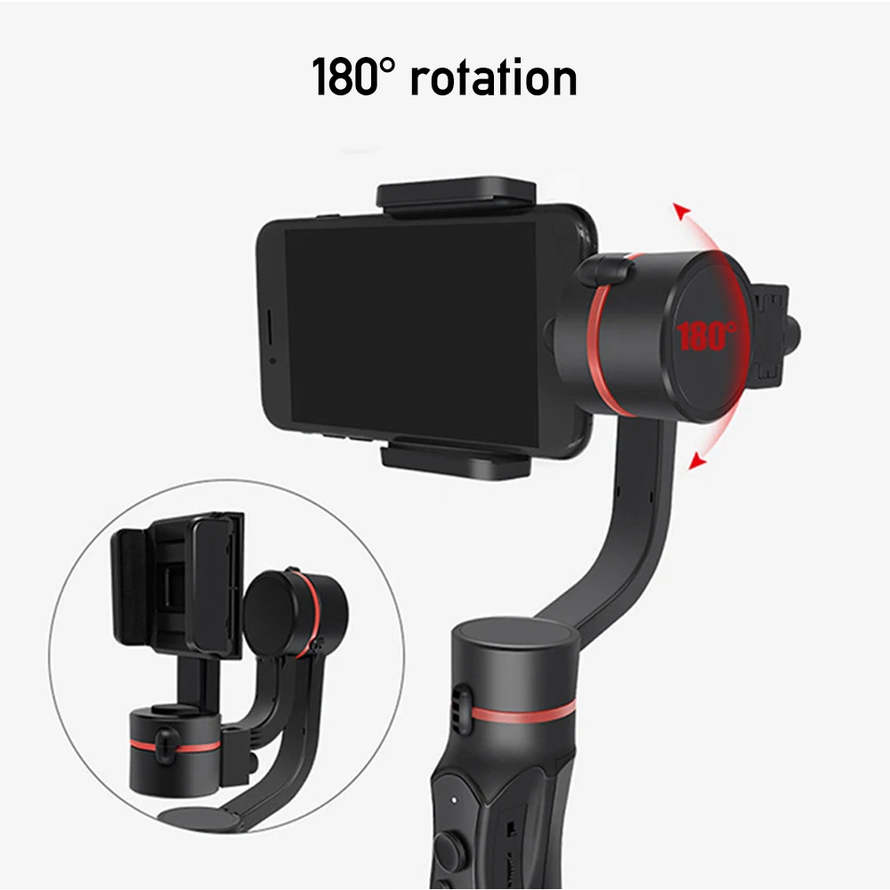 
H2 3 оси USB зарядка запись видео Поддержка универсальное Регулируемое направление ручной карданный стабилизатор для смартфона Vlog в прямом эфире 