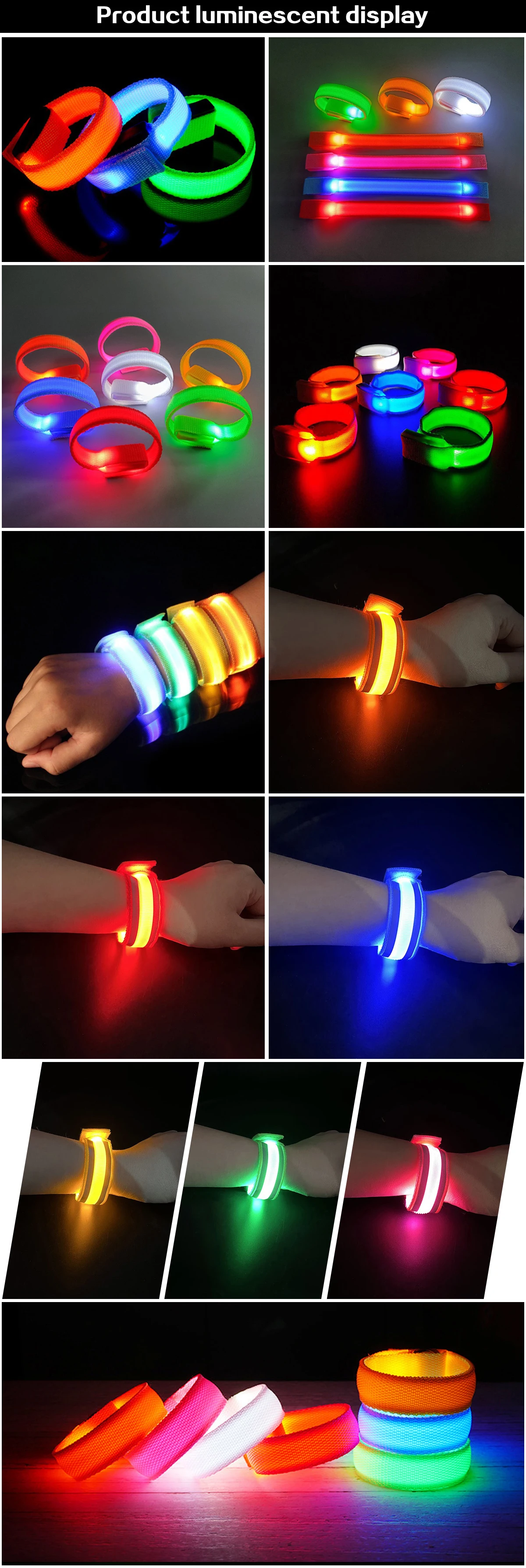 product-750-2236.875 Webbing Led Lighting Bracelet Led Nylon Wristband Flashing Bracelets for Party Events