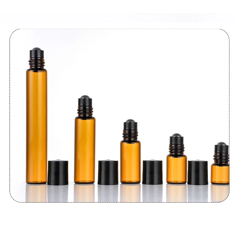 Wholesale Mini 1ml 2ml 3ml 5ml 10ml clear Roll on Glass Bottle White Lid Roller Perfume Essential Oil Bottle