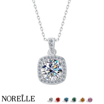 Hot Selling  Luxury Female 925 Sterling Silver 1CT D VVS Cut Moissanite Pendant Necklace for Women Wedding Jewelry Necklace