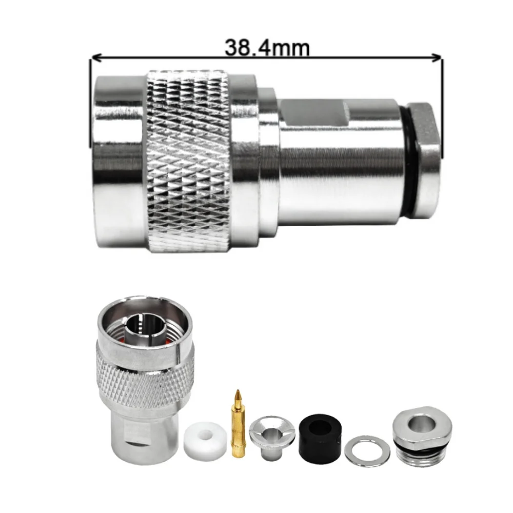 50 Ohm Factory RF Coax Coaxial Connectors N Type Male Macho Plug Clamp for LMR240 H155 Cable in Stock