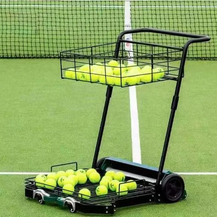 Travel Basket Tennis Ball Cart and Picker Multi-Functional Tennis Training Equipment for Training and Storage manufacture