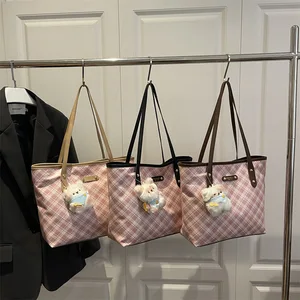 2026 New Style Plaid Large Capacity Shoulder Bag Factory Direct Tote Bag