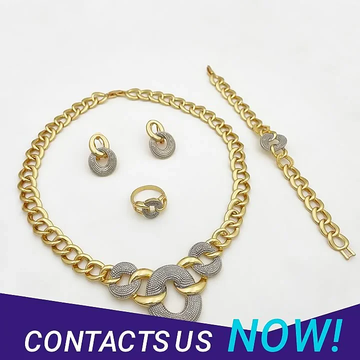 Gold Ring Jewelry Cheap Trend Exquisite Design Crystal Jewelry Sets