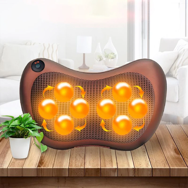 Factory Direct Sale Back and Neck Massager 3D Kneading Deep Tissue Electric Massage Pillow for Heat