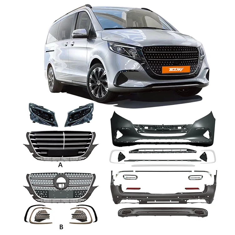 TDCMY Front Grill Front Bumper Side Skirt Rear Bumper Body Kit for Mercedes Benz Vito