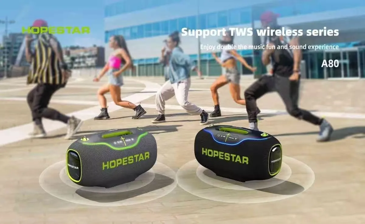Hopestar Speaker A80 High Quality Portable Audio Players 350W RGB Wireless Subwoofer Home Theatre USB for Parties Computers DC