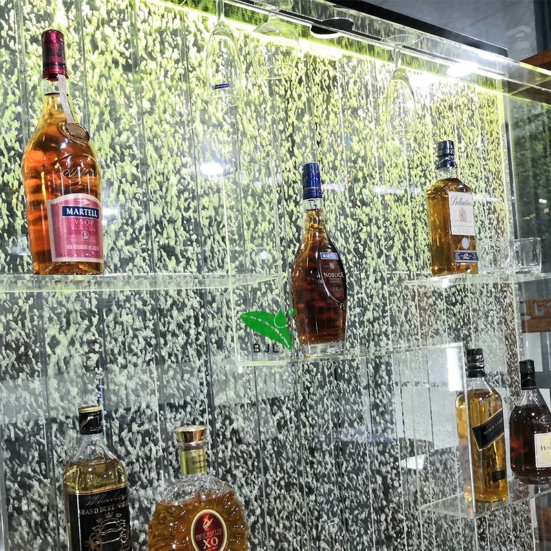 Home bar Furniture Color Changing Led Lighting Water Bubble Wall Decor Wine Display Cabinet