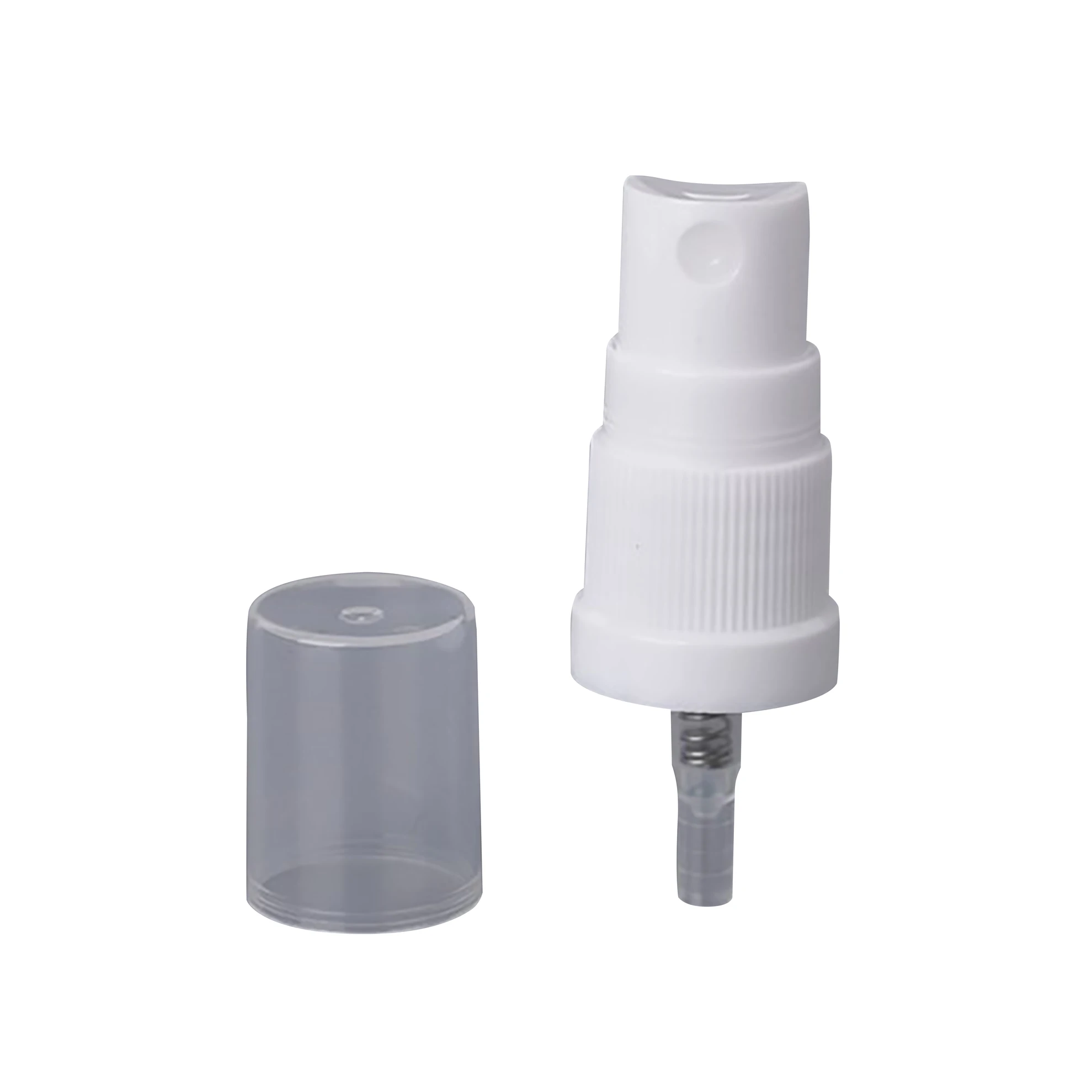 Pulverizador de niebla de 18 mm a prueba de manipulaciones, pulverizador de niebla de plástico blanco rayado 18/415 para botellas de vidrio