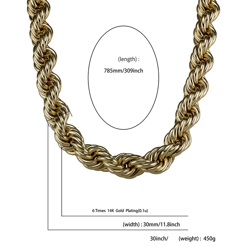 brass rope chain