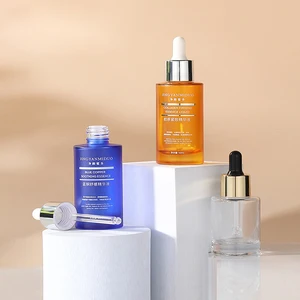 Frosted Color Glass Oil Dropper Botella 15ml-50ml Matte Skin Care Serum Bottles with Thick Bottom Pippet