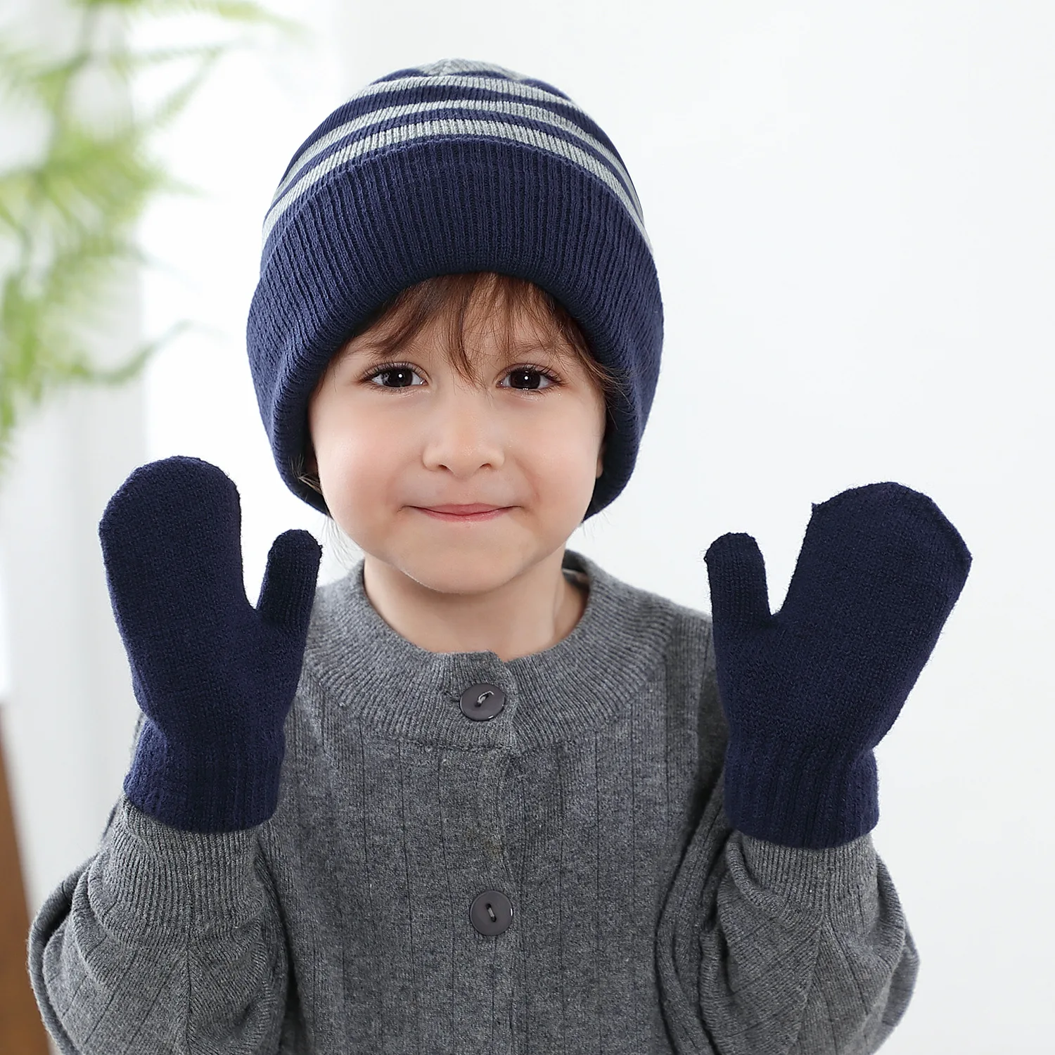 2023 Cute Winter Boy Girl Hat Children Skullies Cap Pom Pom Beanies