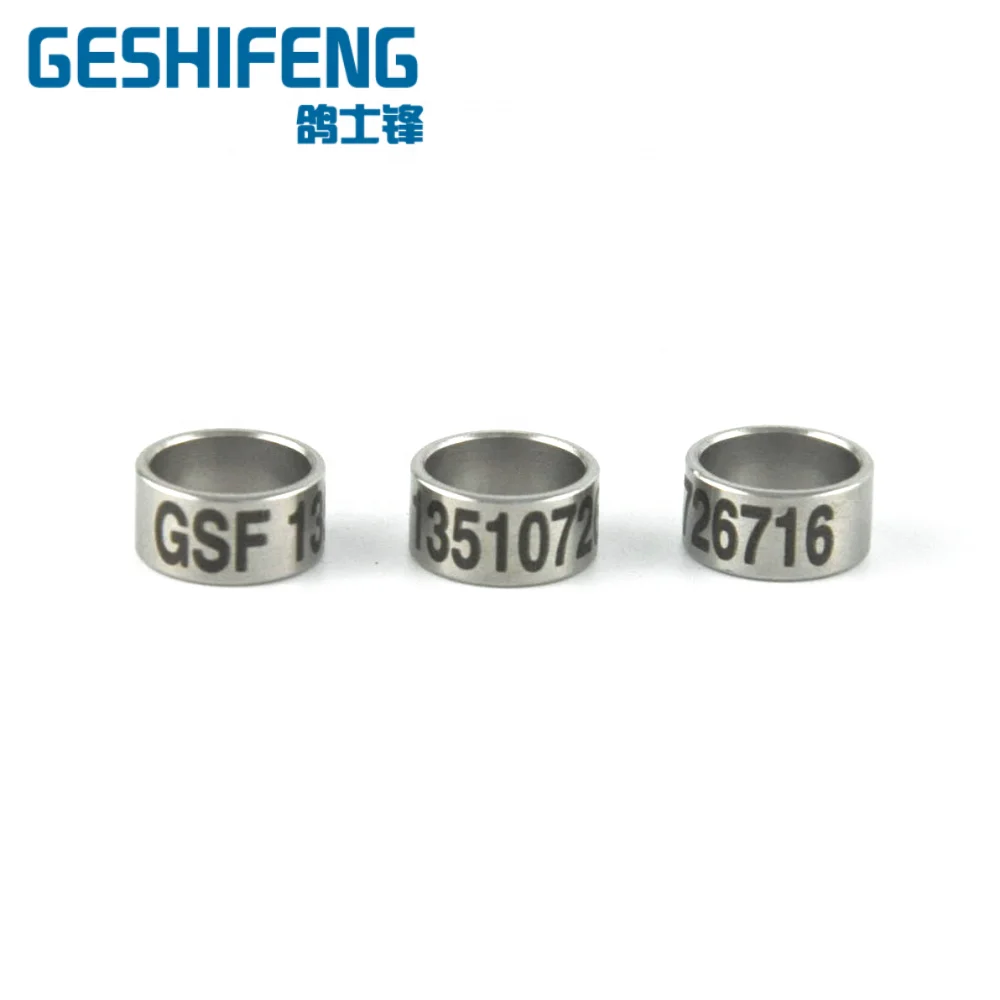 2025 Geshifeng Aluminum Pigeons Leg Rings Canary Bird Laser Pigeon Rings Metal 10mm Ready to Ship India