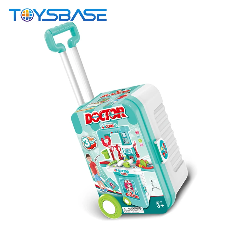 3 in 1 Suitcase Design Educational Plastic Medical Toy  Doctor Play Set for Kids