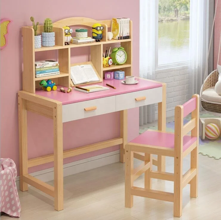 study table with shelf and chair