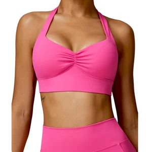 High Quality Quick Dry Soft Comfortable Backless Sport Bra with Push Hollow Sexy Shockproof Fitness Top for Running Gym Exercise