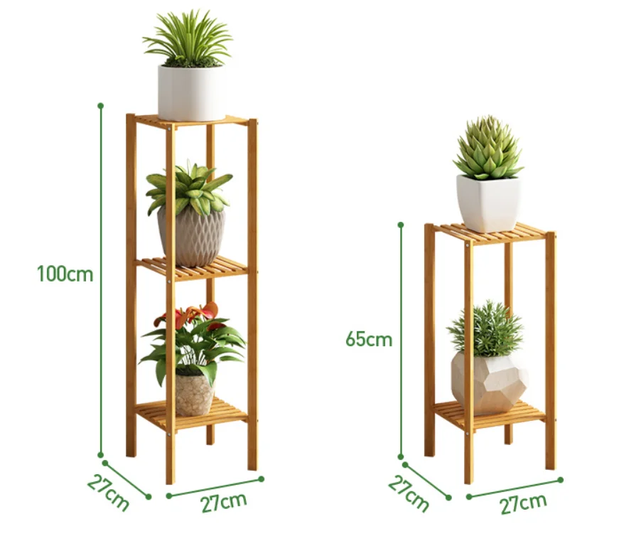 Natural Bamboo Adjustable Mid Century Modern Flower Potted Holder Rack Plant Stand Buy Flower