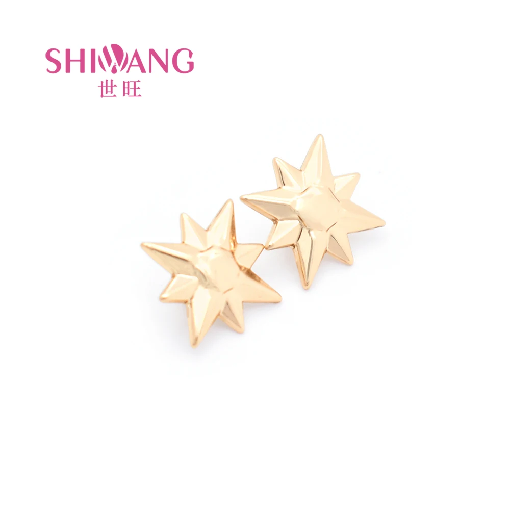 Круглые золотые пуговицы с логотипом на заказ, декоративные пуговицы с заклепками в форме пламени и треугольника, металлические пуговицы для одежды, джинсов, металлические пуговицы для одежды