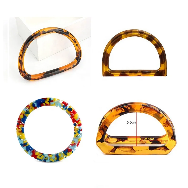 Acrylic Bag Handle, Resin Purse Handle Frame, Round Top Handle for Women's  DIY Handbags Clutch Bag Making Supplies