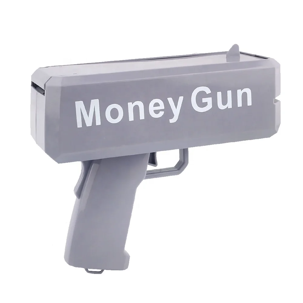 Pistolet à Billets Tireur D’argent – 100 Faux Billets Inclus, Moteur Rapide, 4 Piles AA, Idéal Pour Mariage, Fête Et Jeux