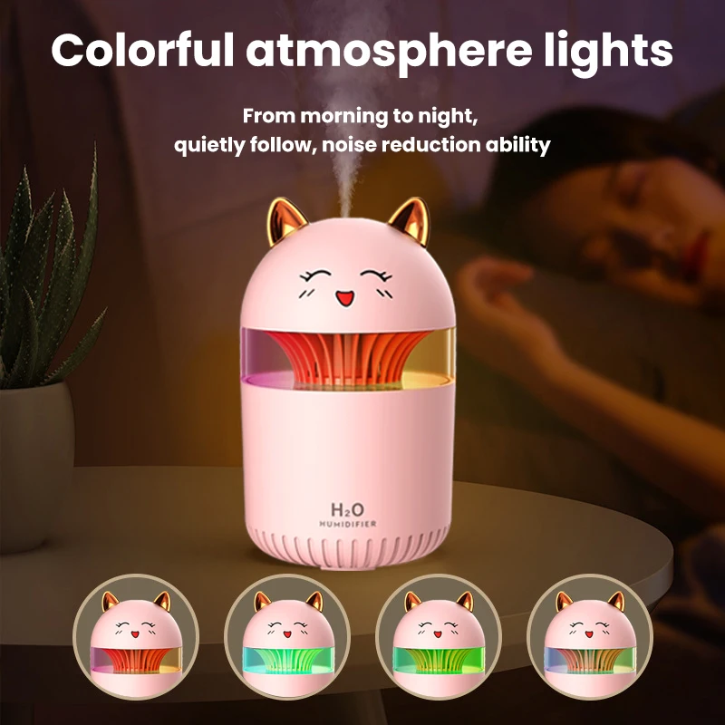 H2o Usb Colorful Humidifier Fire Flame Humidifier Diffuser Smart