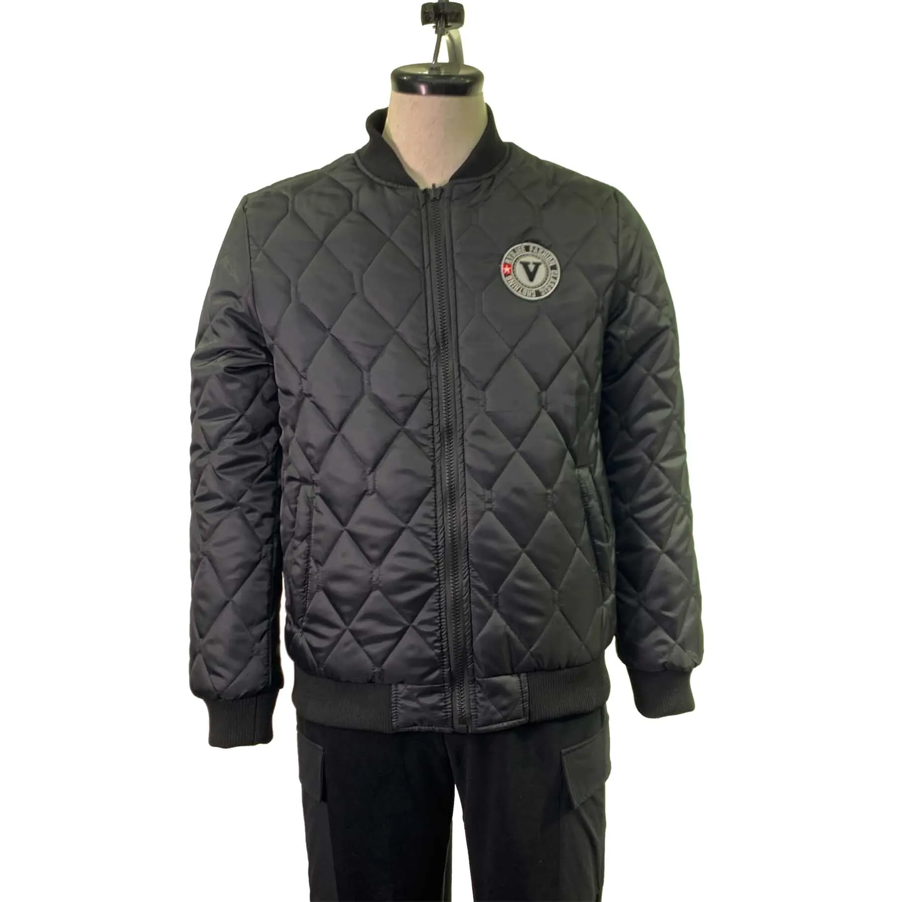 MA1 Custom Winter Reversible Diamond Quilted Bomber Jacket Men Wholesale  Emboideried Letterman Montorcycle Flight Jacket