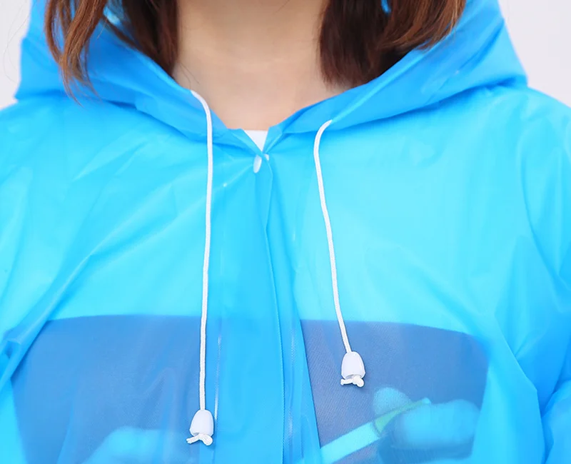 High Quality EVA Reusable Raincoat Emergency Rain Gear Jacket PEVA Adults Kids Rain Poncho with Hood