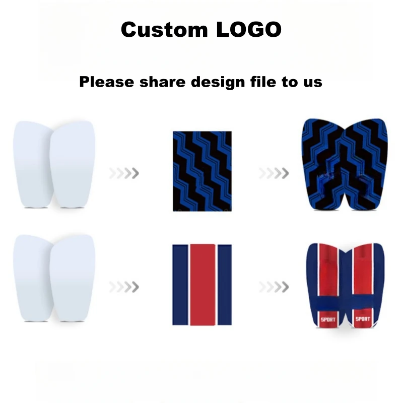 10*6cm Custom Small Blank White Sublimation Football Shinguards Guards